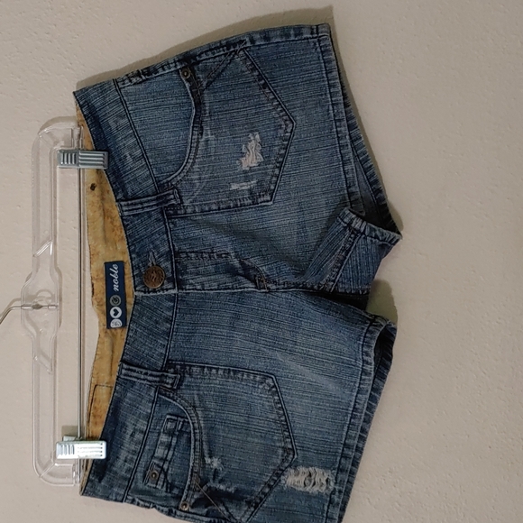 Noble Pants - Women’s Denim Shorts in Blue - Casual Distressed Cutoff